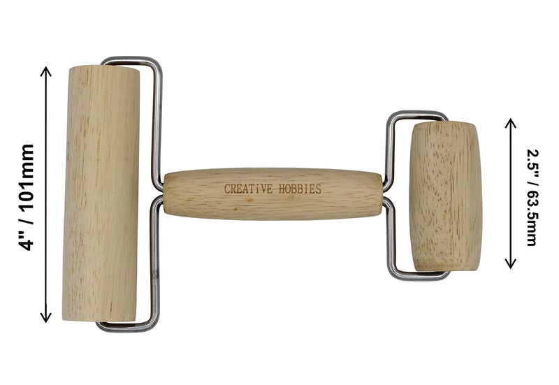 Creative Hobbies Hardwood Pony Roller - 2 in 1 Design Dual Roller Tool for Ceramic, Pottery Clay Working, Rhinestone Embroidery Diamond Painting, Craft Clay Roller, Wooden Roller - Image 2